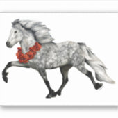 IJslands Paard Kerstmis Sticker (Voorkant)