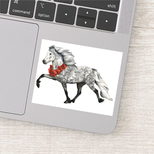 IJslands Paard Kerstmis Sticker (Detail)