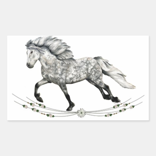 IJslands paard merrie Grá Rechthoekige Sticker (Voorkant)