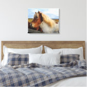 IJslands paard met blonde manen Canvas Afdruk (Insitu (Slaapkamer))