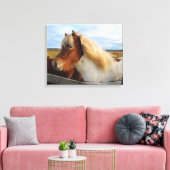 IJslands paard met blonde manen Canvas Afdruk (Insitu (Woonkamer))