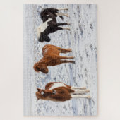 IJslands paard met typische winterkat Legpuzzel (Verticaal)