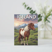 IJslands paard op IJsland Briefkaart (Staand voorkant)