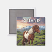 IJslands paard op IJsland Magneet (Voorkant / Achterkant)
