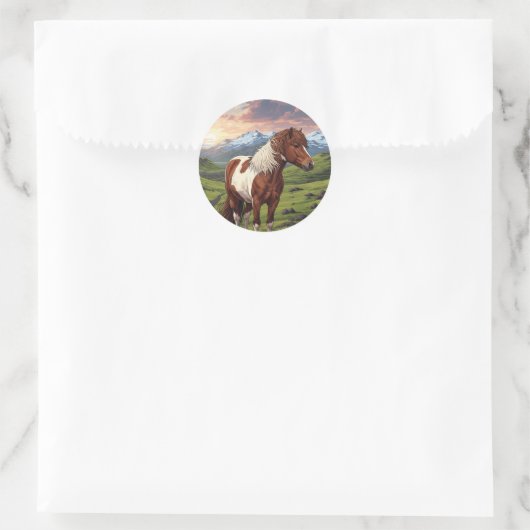 IJslands paard op IJsland Ronde Sticker (Tas)