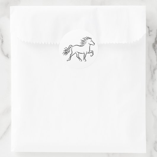IJslands paard Ronde Sticker (Tas)
