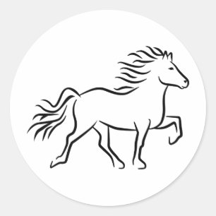 IJslands paard Ronde Sticker
