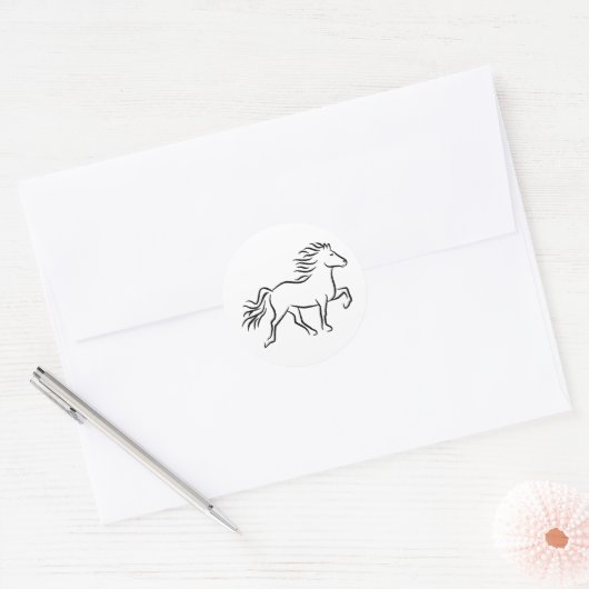 IJslands paard Ronde Sticker (Envelop)