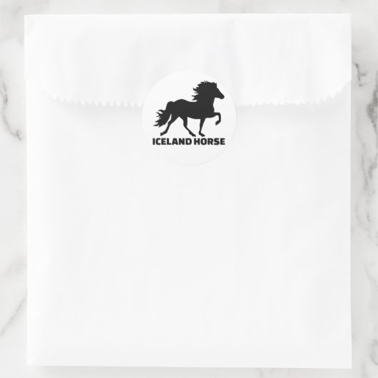 IJslands paard Ronde Sticker (Tas)