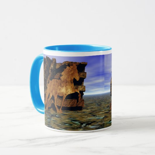 IJslands Paard Set in steen Mok (Voorkant links)