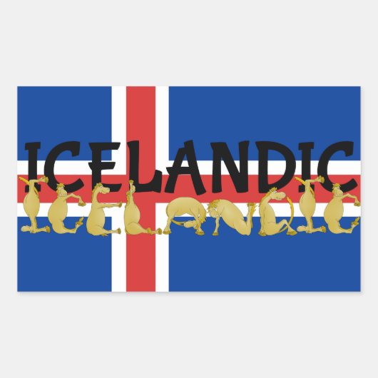 IJslands paard | Vlag van IJsland Rechthoekige Sticker (Voorkant)