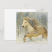 IJslands Paard Winter Scène Kaart (Voorkant / Achterkant)