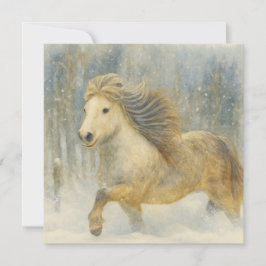 IJslands Paard Winter Scène Kaart