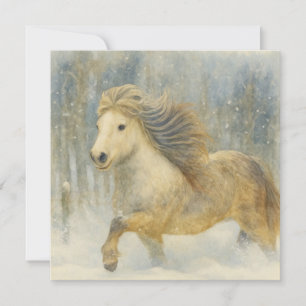 IJslands Paard Winter Scène Kaart