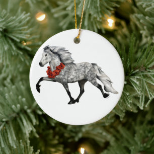IJslands paardenkerst Keramisch Ornament