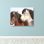 IJslands paardenprofiel, IJsland Canvas Afdruk (Insitu (Houten vloer))
