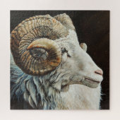 IJslands Ram witte schapen met hoorns Legpuzzel (Horizontaal)