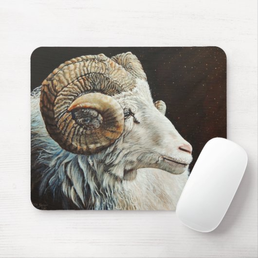 IJslands Ram witte schapen met hoorns Muismat (Met muis)