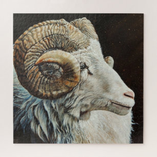 IJslands Ram witte schapen met horens Legpuzzel