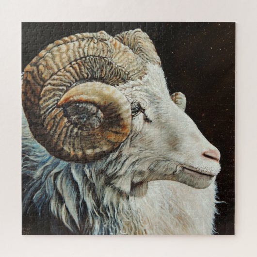 IJslands Ram witte schapen met horens Legpuzzel (Horizontaal)