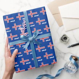 IJslands rappelpapier, IJslands vlaggenpatriottisc Cadeaupapier