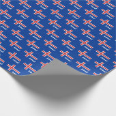 IJslands rappelpapier, IJslands vlaggenpatriottisc Cadeaupapier (Hoek)