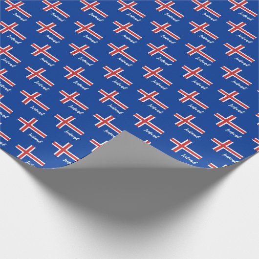 IJslands rappelpapier, IJslands vlaggenpatriottisc Cadeaupapier (Hoek)