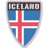 IJslands schild Sticker (Voorkant)