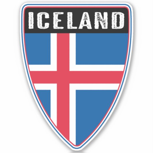 IJslands schild Sticker (Voorkant)