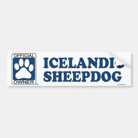 IJslands Sheepdog Blue Bumpersticker (Voorkant)