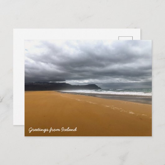 IJslands strand Briefkaart (Voorkant / Achterkant)