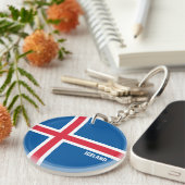 IJslands Vlag charmerend Patriottisch Sleutelhanger (Voorkant Rechts)