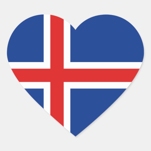 IJslands Vlag Hart Sticker (Voorkant)