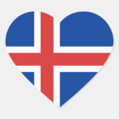 IJslands Vlag Hart Sticker (Voorkant)