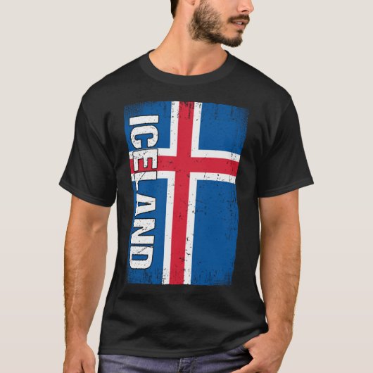 IJslands Vlag IJsland T-shirt (Voorkant)