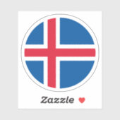 IJslands Vlag Ronde Sticker (Vel)