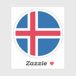 IJslands Vlag Ronde Sticker