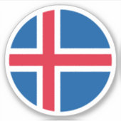 IJslands Vlag Ronde Sticker (Voorkant)