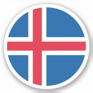 IJslands Vlag Ronde Sticker