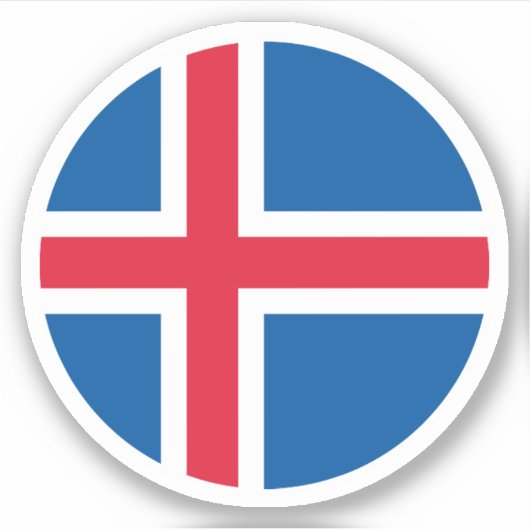 IJslands Vlag Ronde Sticker (Voorkant)