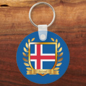 IJslands Vlag Schild Sleutelhanger (Achterkant)