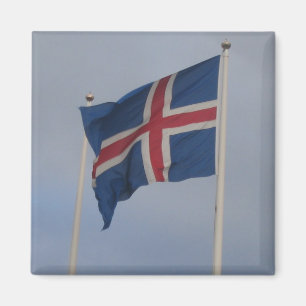 IJslands Vlagenvierkant Magnet