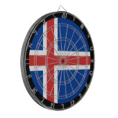 IJslands vlaggendartboard en darts/spelboard Dartbord (Voorkant Links)