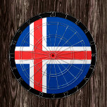 IJslands vlaggendartboard en darts/spelboard Dartbord<br><div class="desc">Dartboard: IJslandse en IJslandse vlagdonker,  familiefoontjes - hou van mijn land,  zomerspelen,  feestdag,  vaderdag,  verjaardagsfeest,  universiteitsstudenten/sportfans</div>