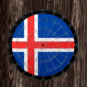 IJslands vlaggendartboard en darts/spelboard Dartbord