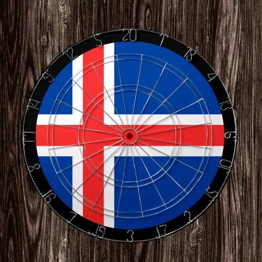 IJslands vlaggendartboard en darts/spelboard Dartbord