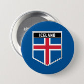 IJslands vlaggenschip Ronde Button 7,6 Cm (Voorkant /achterkant)