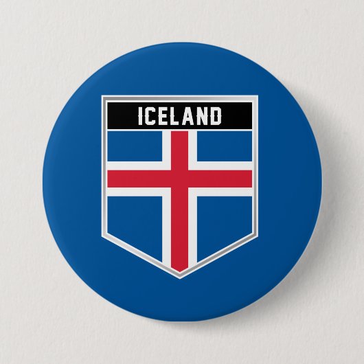 IJslands vlaggenschip Ronde Button 7,6 Cm (Voorkant)