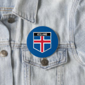 IJslands vlaggenschip Ronde Button 7,6 Cm (In situ)