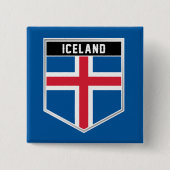 IJslands vlaggenschip Vierkante Button 5,1 Cm (Voorkant)